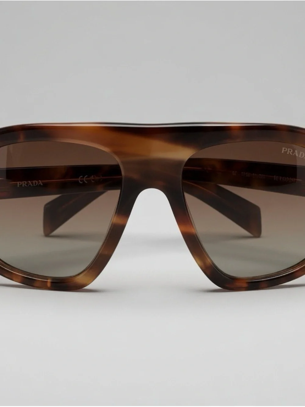 Prada Tortoiseshell Brown Gradient Oversized Aviator Sunglasses